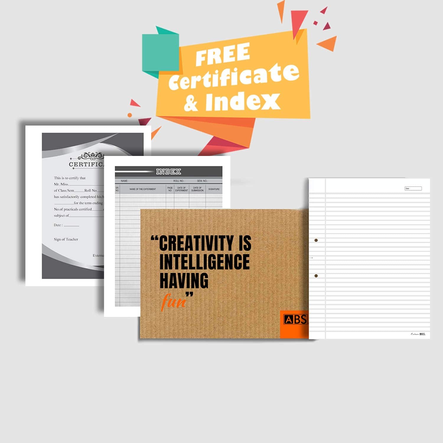 ABS Ethnic Single Side Ruled Report Sheet Pack of 100 Sheets - Image 1