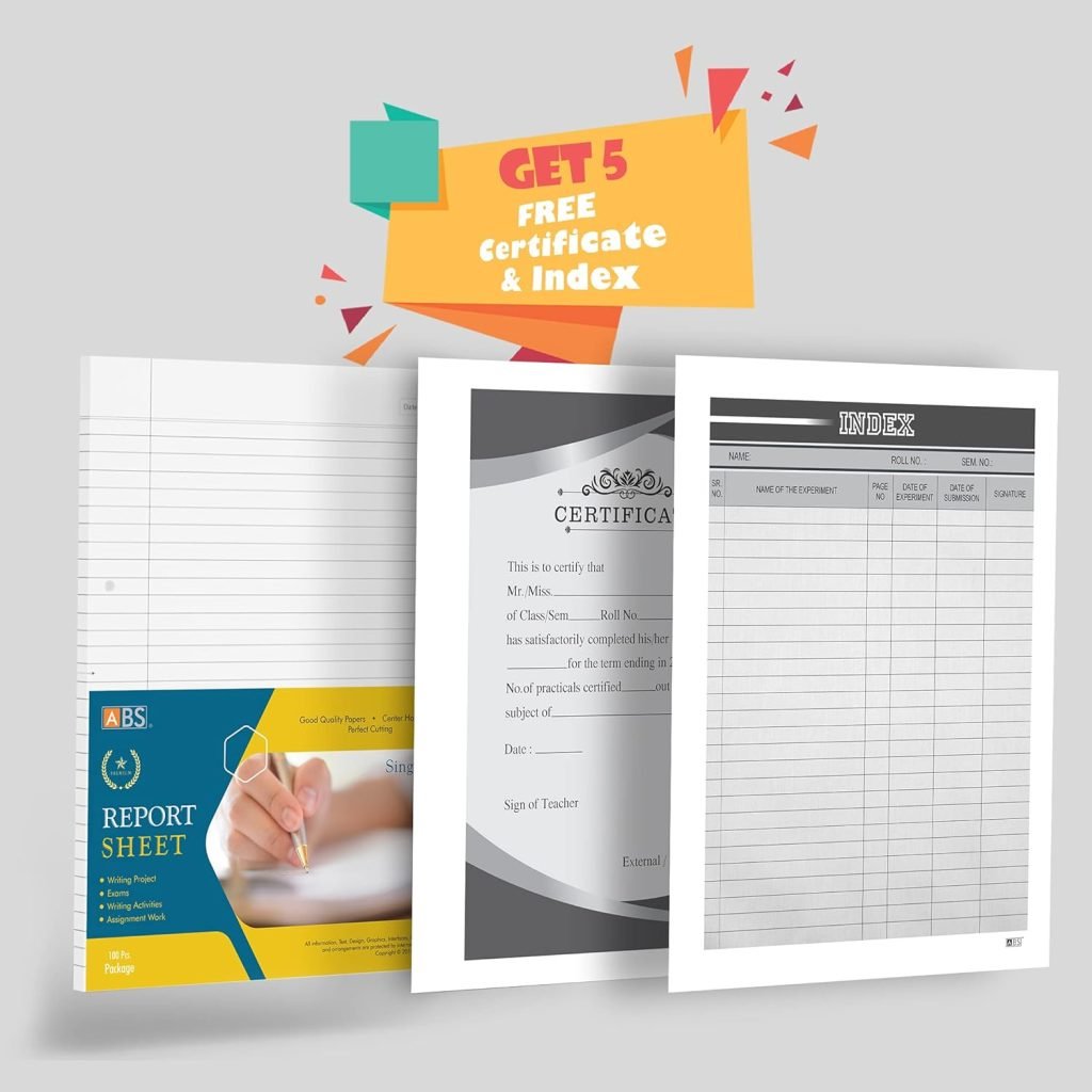 ABS Premium Single Side Ruled Report Sheet