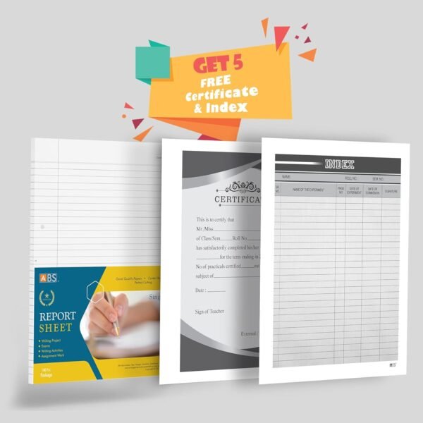ABS Premium Singlele Side Ruled Report Sheet Pack of 300 Sheets