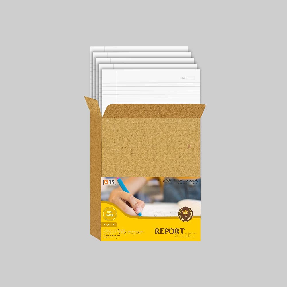 ABS Crown Single Side Ruled Report Sheet Pack of 500 Sheets - Image 2