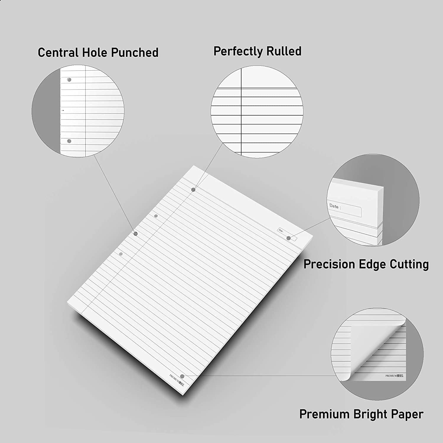ABS Premium Single Side Ruled Report Sheet Pack of 500 Sheets - Image 5
