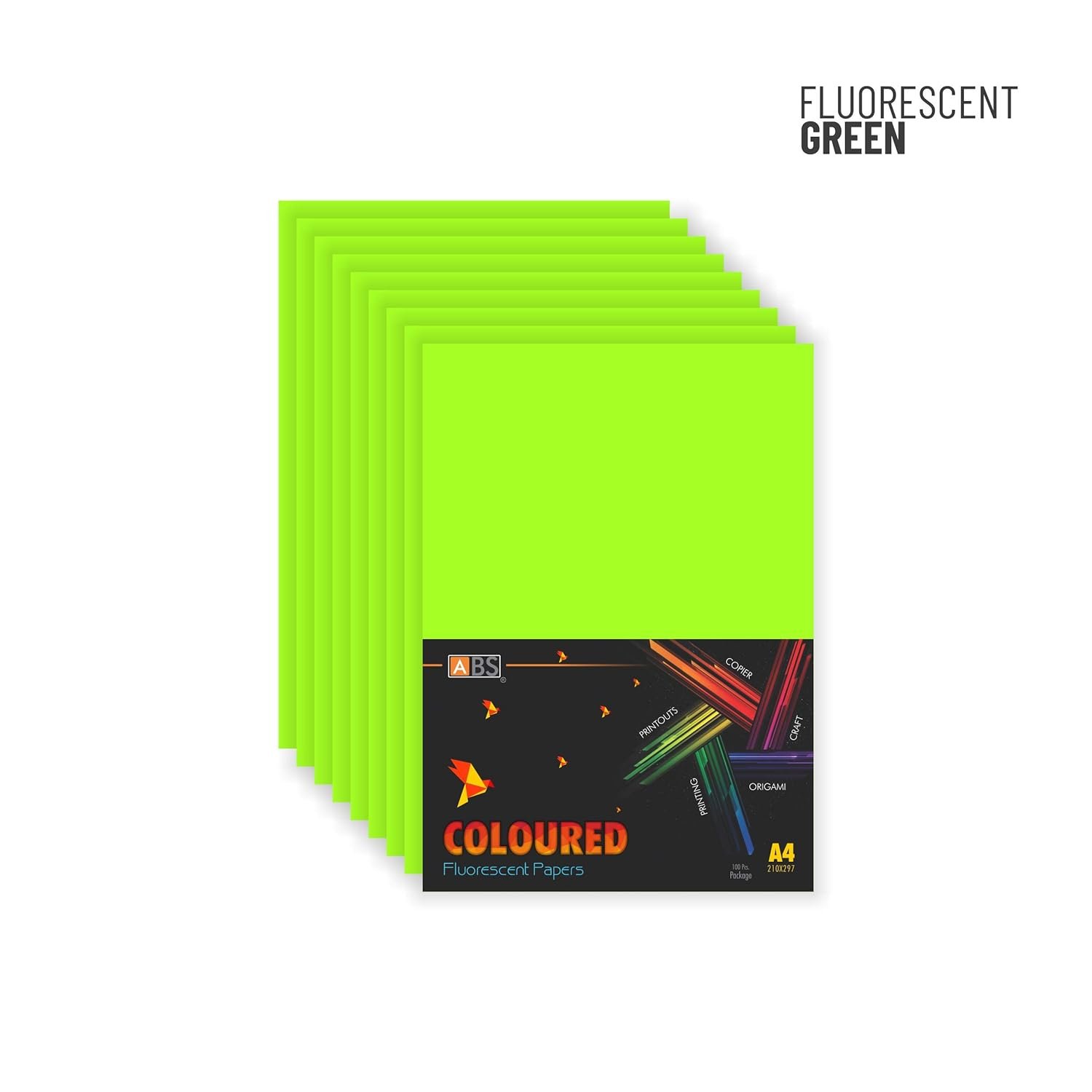 ABS Fluorescent paper A4 - 80 gsm Fluorecent green - Image 3