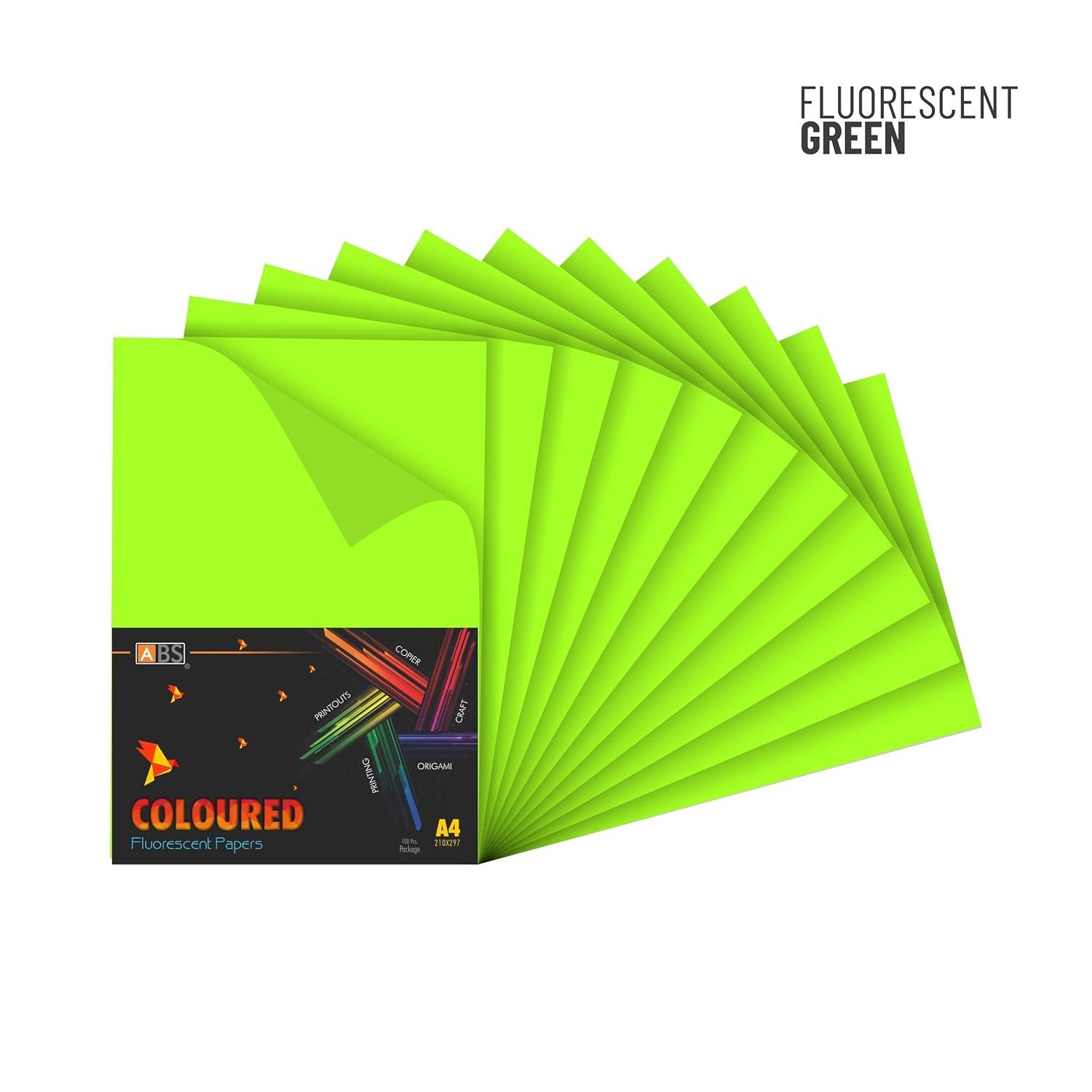 ABS Fluorescent paper A4 - 80 gsm Fluorecent green - Image 2