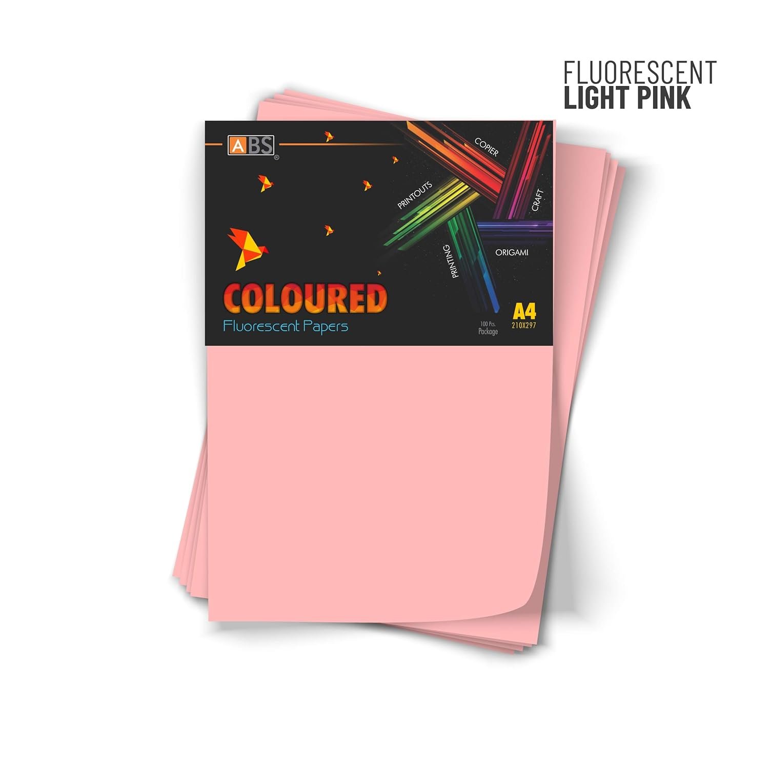 ABS Fluorescent paper A4 - 80 gsm Fluorecent light pink - Image 5