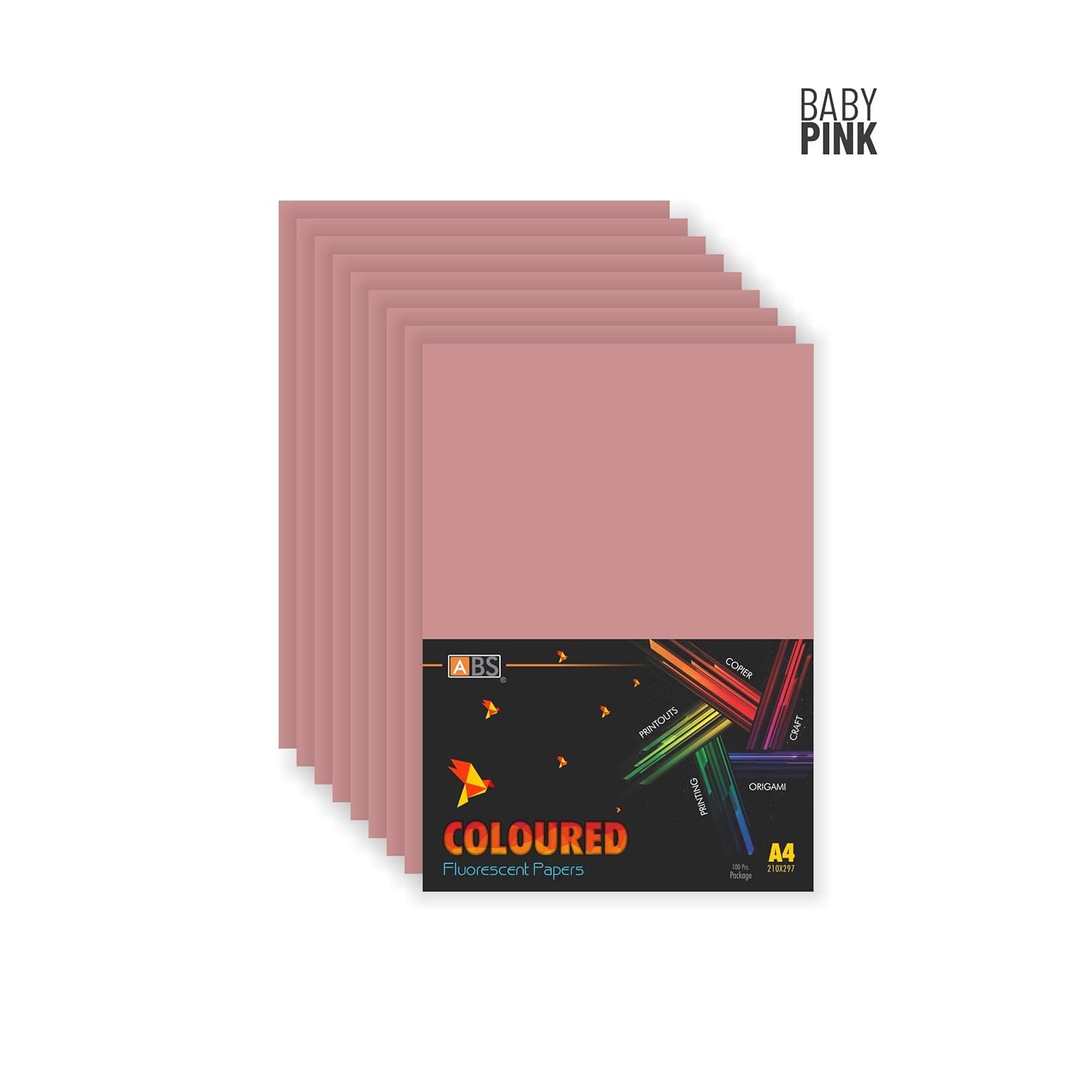 ABS Fluorescent paper A4 - 80 gsm Fluorecent baby pink - Image 5
