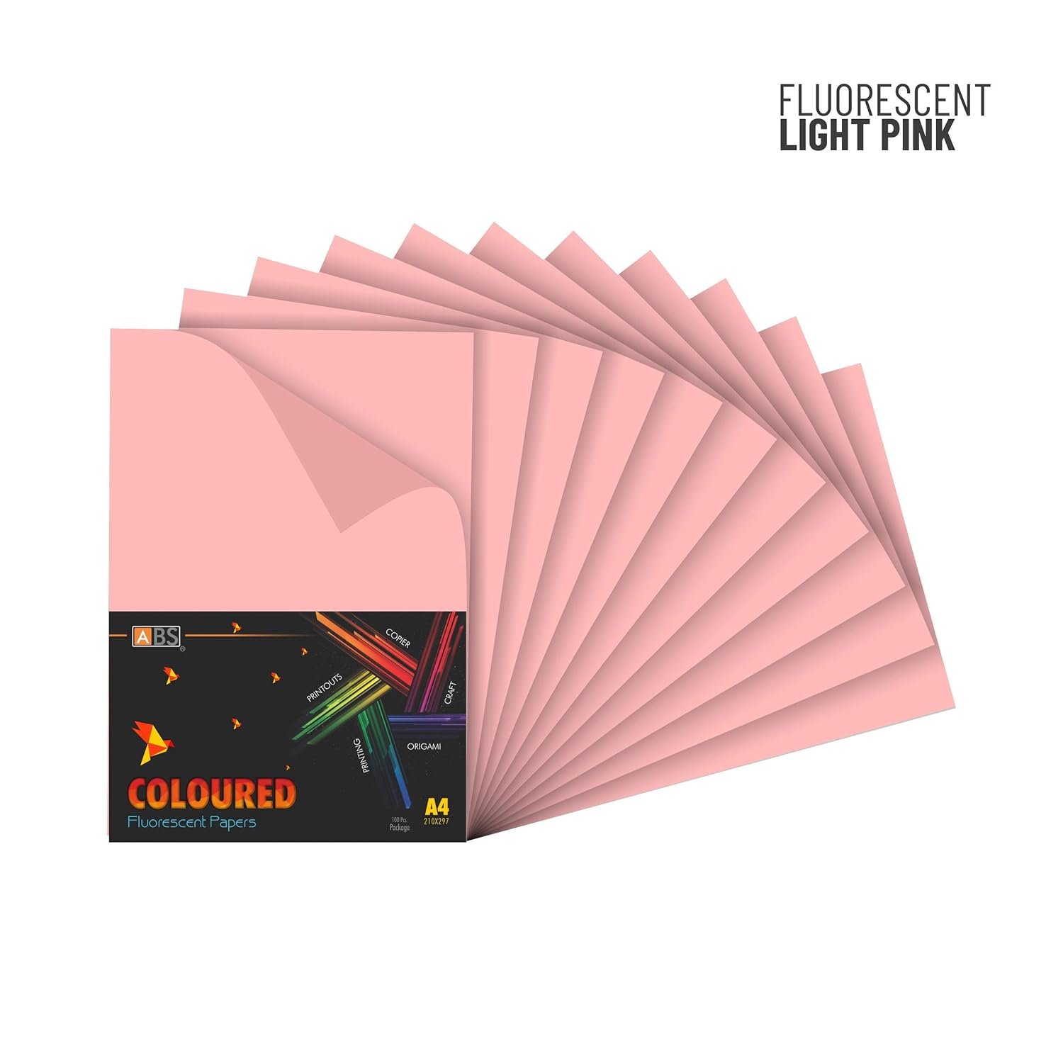 ABS Fluorescent paper A4 - 80 gsm Fluorecent light pink - Image 4