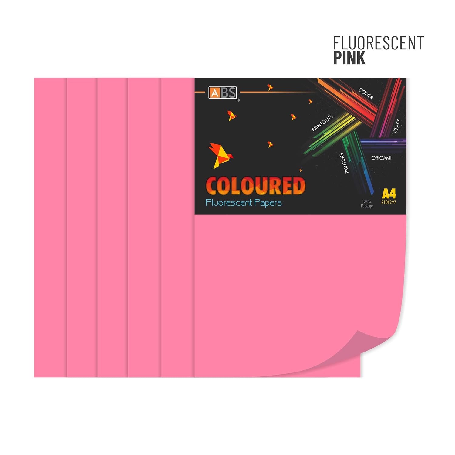 ABS Fluorescent paper A4 - 80 gsm Fluorecent pink - Image 5