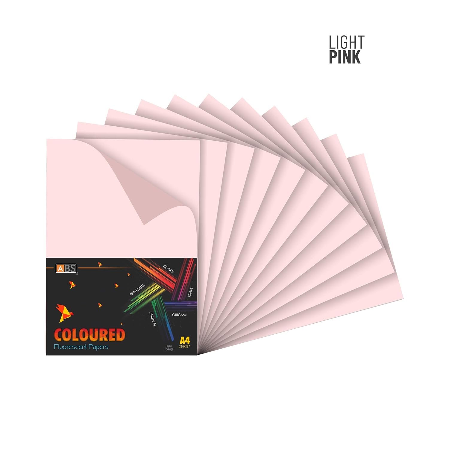 ABS Fluorescent paper A4 - 80 gsm light pink - Image 4