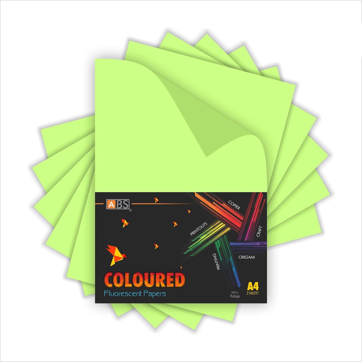 ABS Fluorescent paper A4 - 80 gsm Fluorecent light green - Image 2