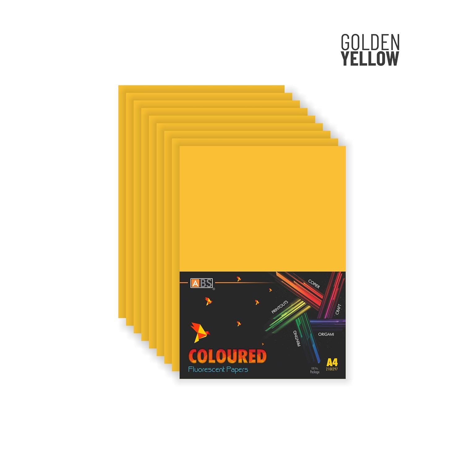 ABS Fluorescent paper A4 - 80 gsm golden yellow - Image 3