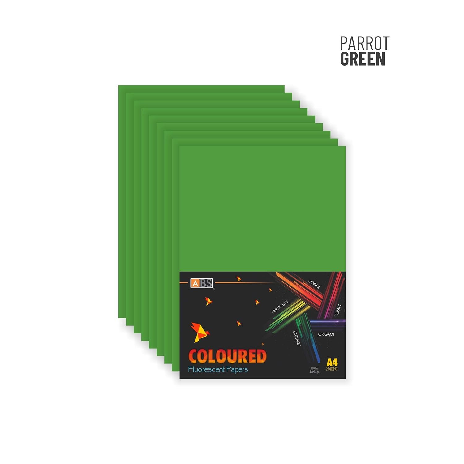ABS Fluorescent paper A4 - 80 gsm Parrot green - Image 6