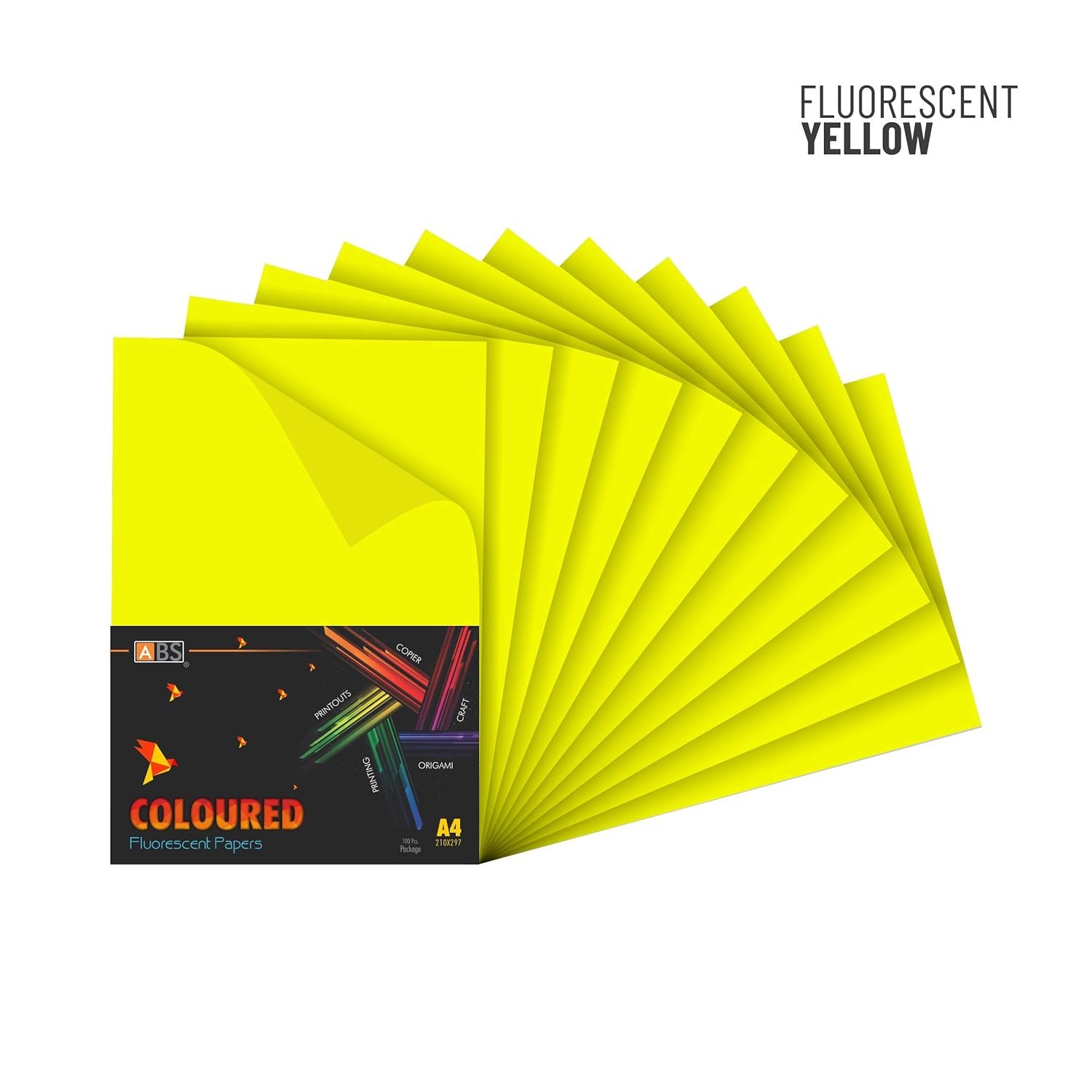 ABS Fluorescent paper A4 - 80 gsm Fluorecent yellow - Image 2