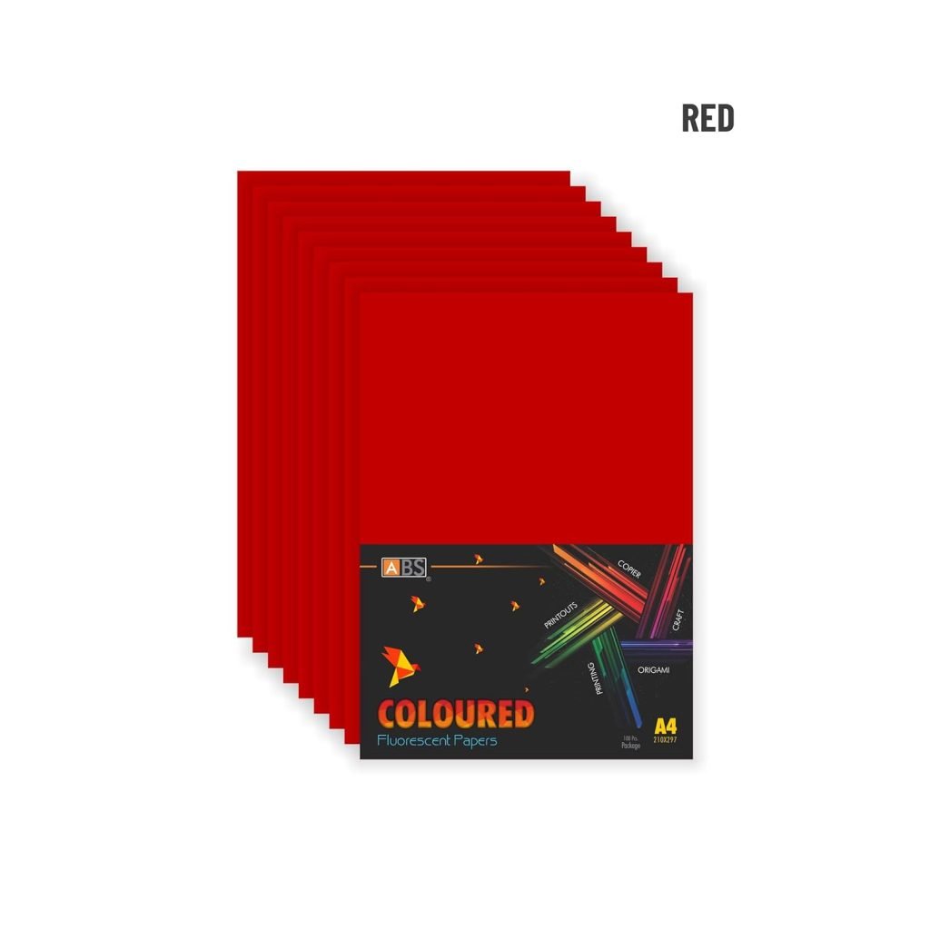 ABS Fluorescent paper A4 - 80 gsm red