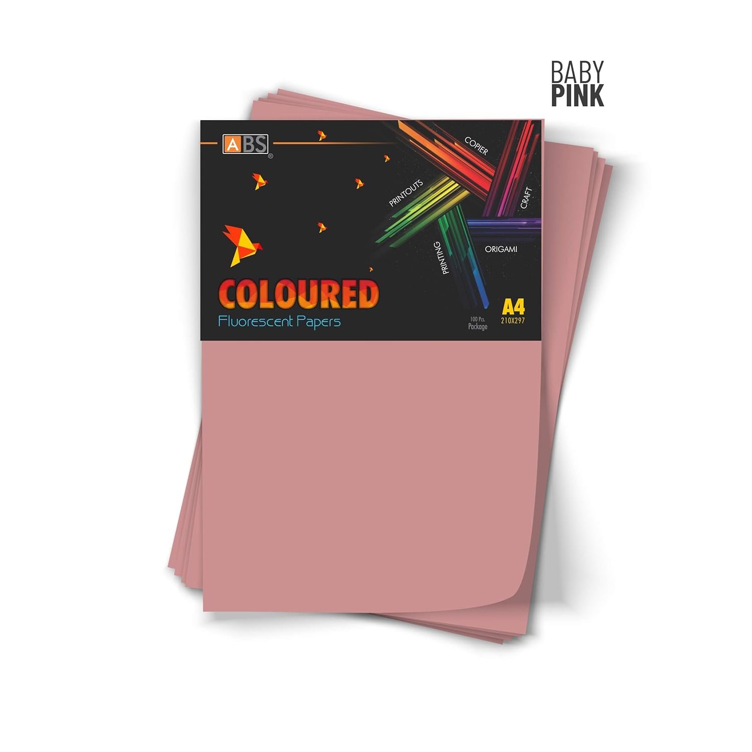 ABS Fluorescent paper A4 - 80 gsm Fluorecent baby pink - Image 6