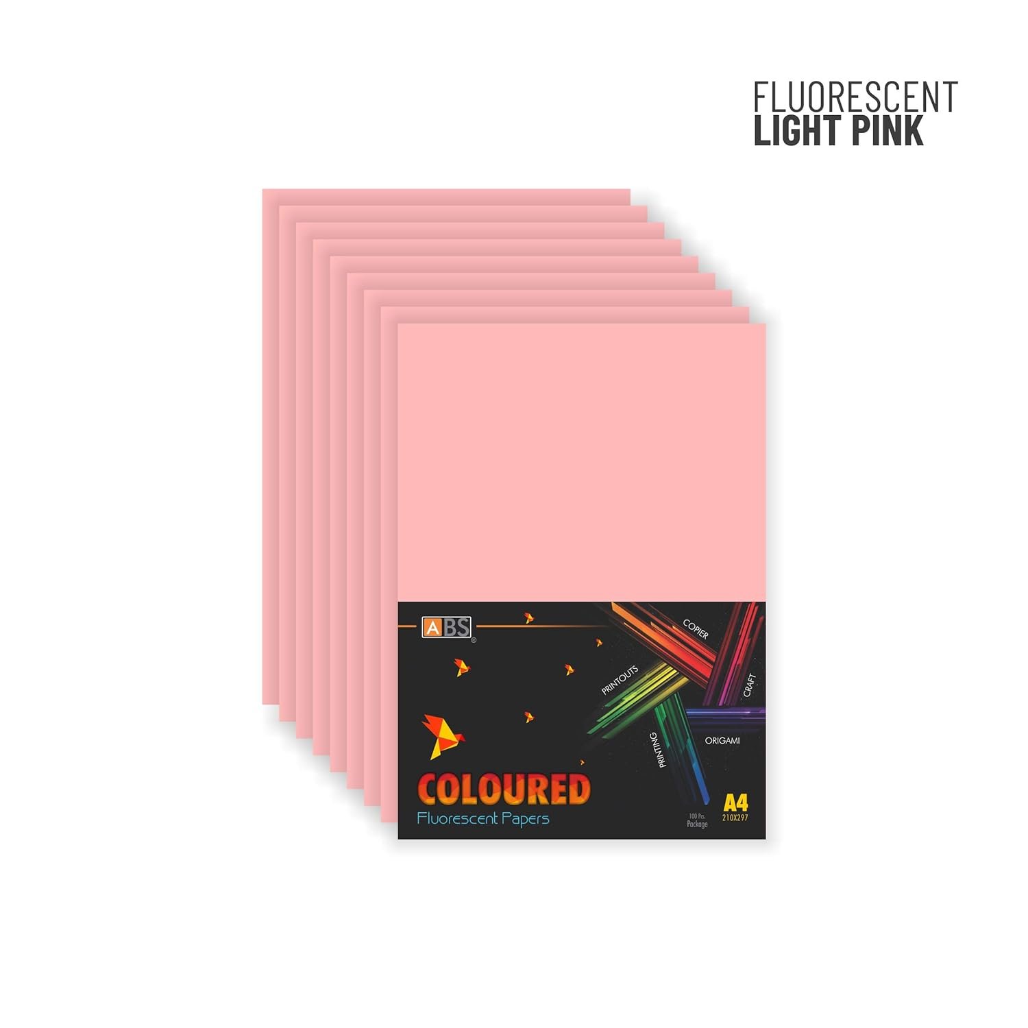 ABS Fluorescent paper A4 - 80 gsm Fluorecent light pink - Image 3