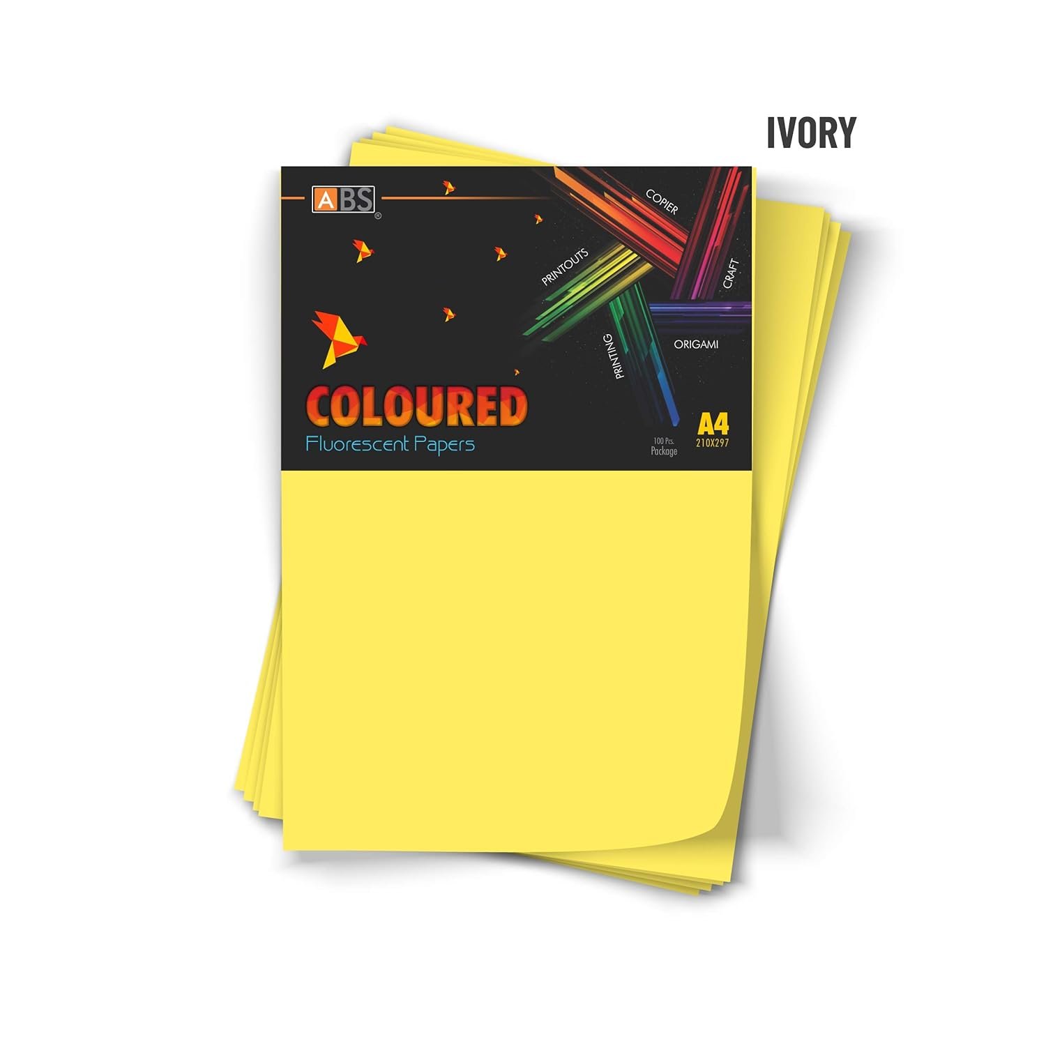 ABS Fluorescent paper A4 - 80 gsm lemon yellow - Image 3