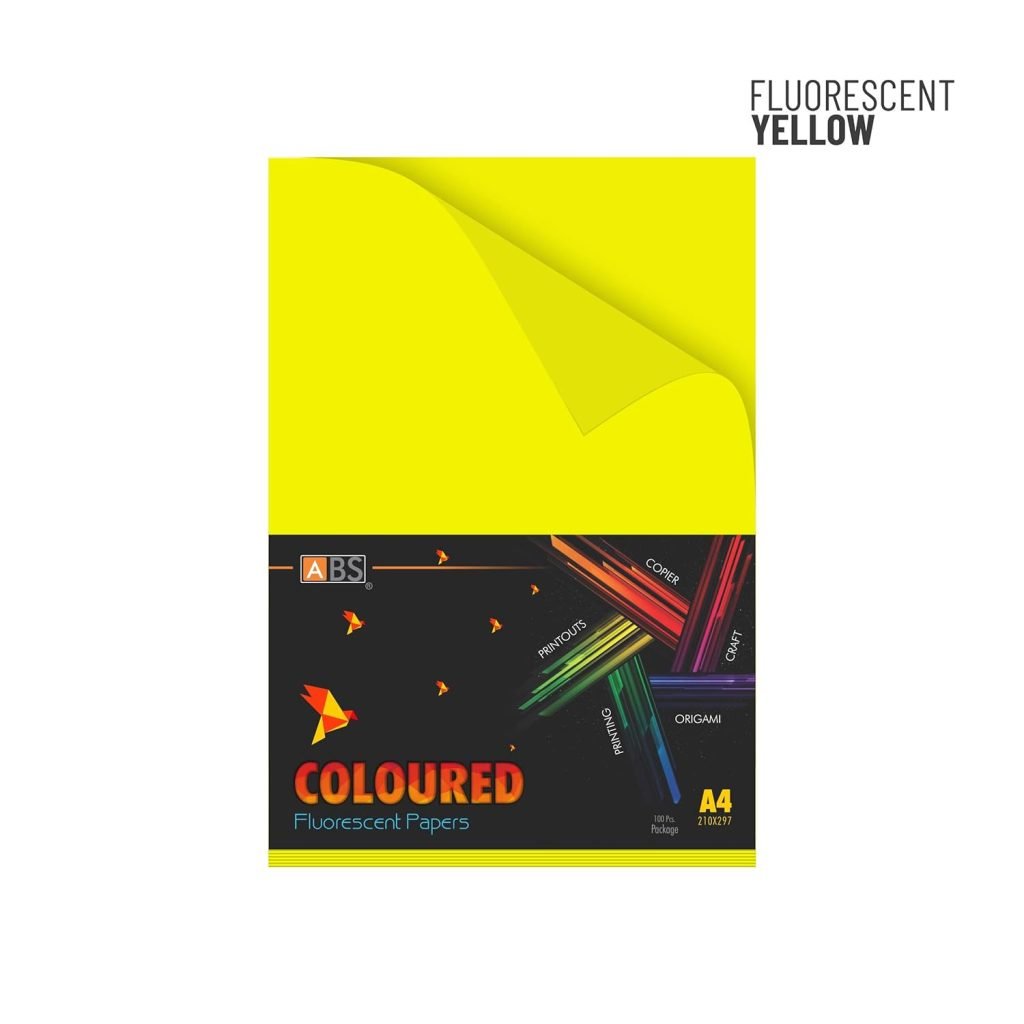 ABS Fluorescent paper A4 - 80 gsm Fluorecent yellow