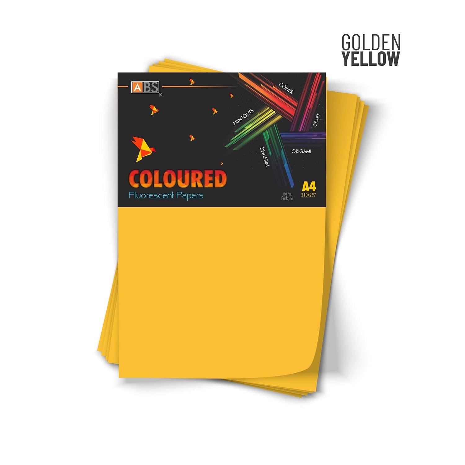 ABS Fluorescent paper A4 - 80 gsm golden yellow - Image 2