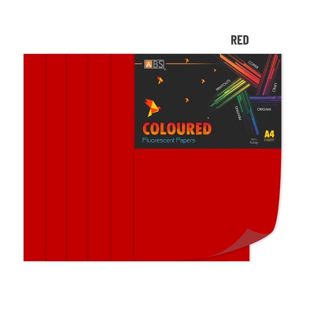 ABS Fluorescent paper A4 - 80 gsm red