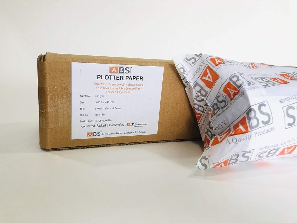 ABS plotter paper rolls 24inchx40meter 80gsm
