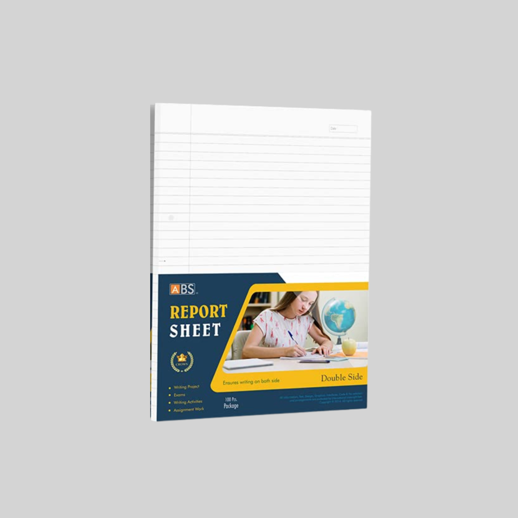 ABS Crown Double Side Ruled Report Sheet