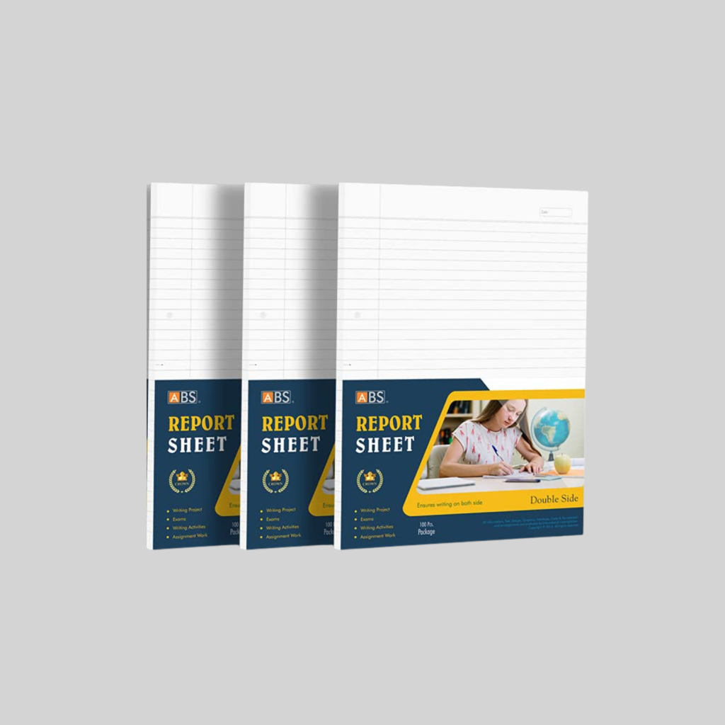 ABS Crown Double Side Ruled Report Sheet Pack of 300 Sheets