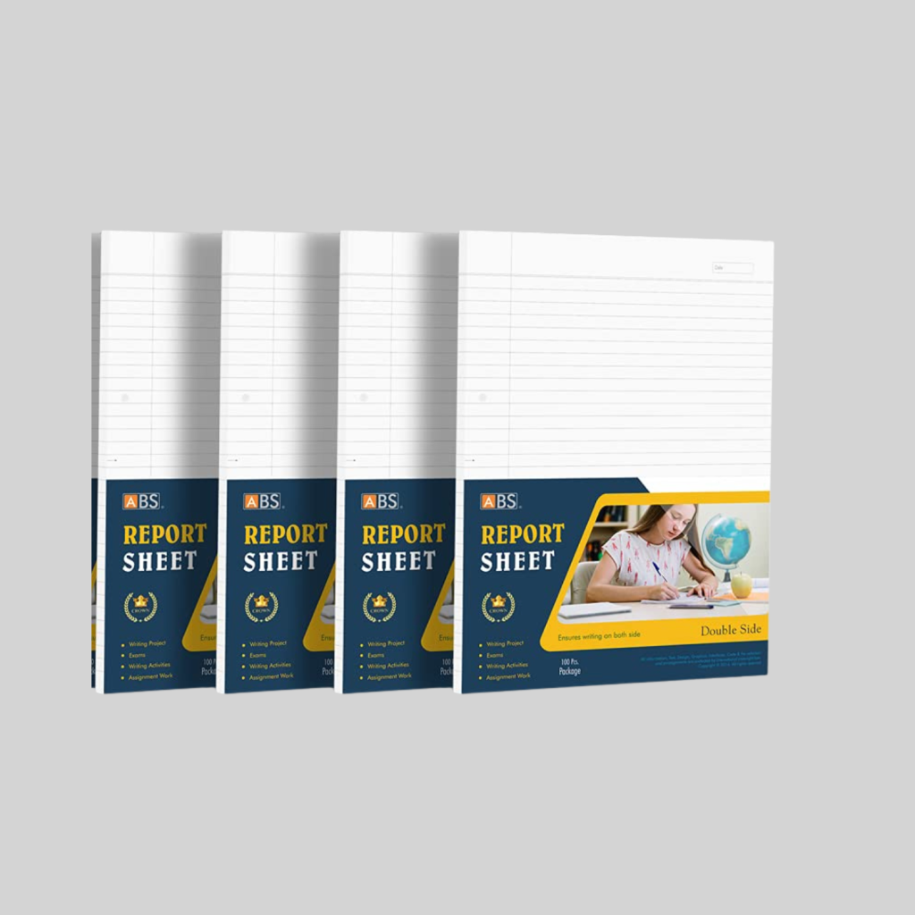 ABS Crown Double Side Ruled Report Sheet Pack of 400 Sheets