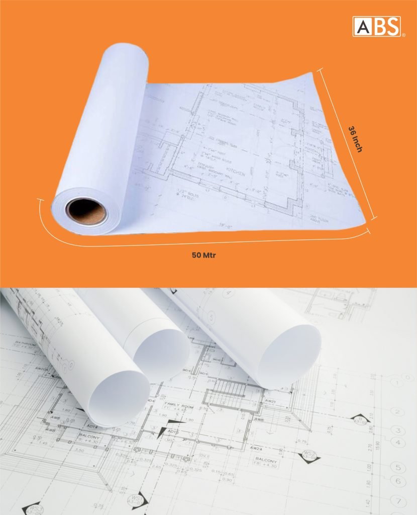 ABS Plotter Roll 36 Inch x 50 Mtr - 80 GSM